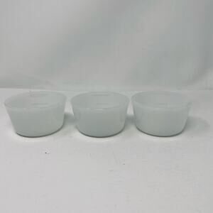 Bakelite milk glass white small ramekins, set of 3